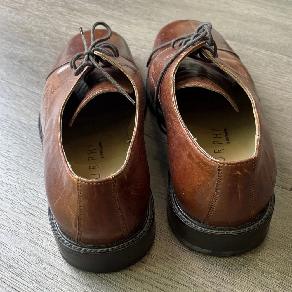 Johnston & Murphy Brown Leather Lace Up Dress Shoe Oxford 👞